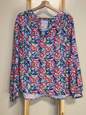 Women’s Floral Button-Front Blouse in Multicolor